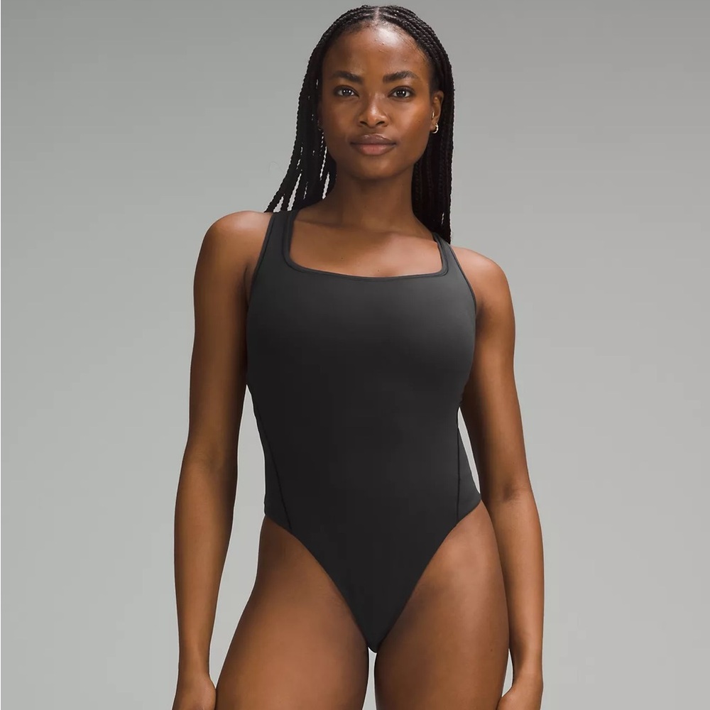 NWT black Wundermost Ultra-Soft Nulu Square-Neck Sleeveless Bodysuit size S